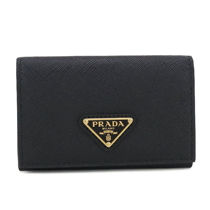 PRADA Saffiano Leather Card Case - Black