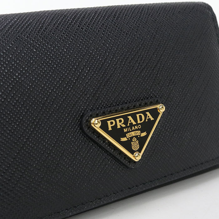 PRADA Saffiano Leather Card Case - Black