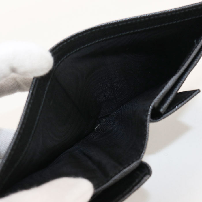 PRADA Saffiano Leather Bi-fold Compact Wallet - Black