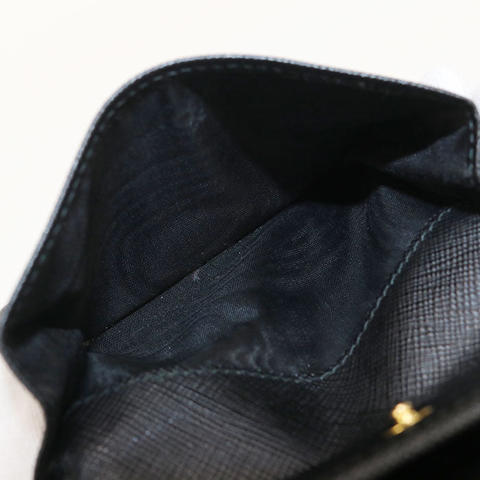 PRADA Saffiano Leather Bi-fold Compact Wallet - Black