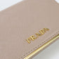 PRADA Saffiano Leather Card Case - Beige
