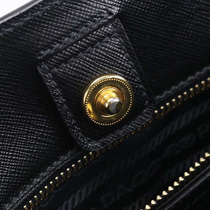 PRADA ガレリア サフィアーノ レザー トートバッグ ショルダーバッグ - ブラック