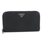 PRADA ラウンドファスナー レザー 長財布 ロングウォレット - ブラック