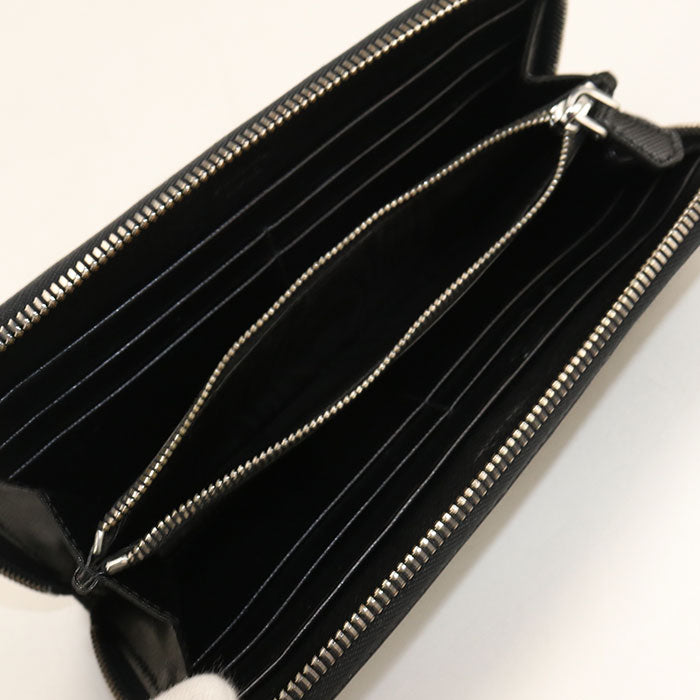 PRADA ラウンドファスナー レザー 長財布 ロングウォレット - ブラック