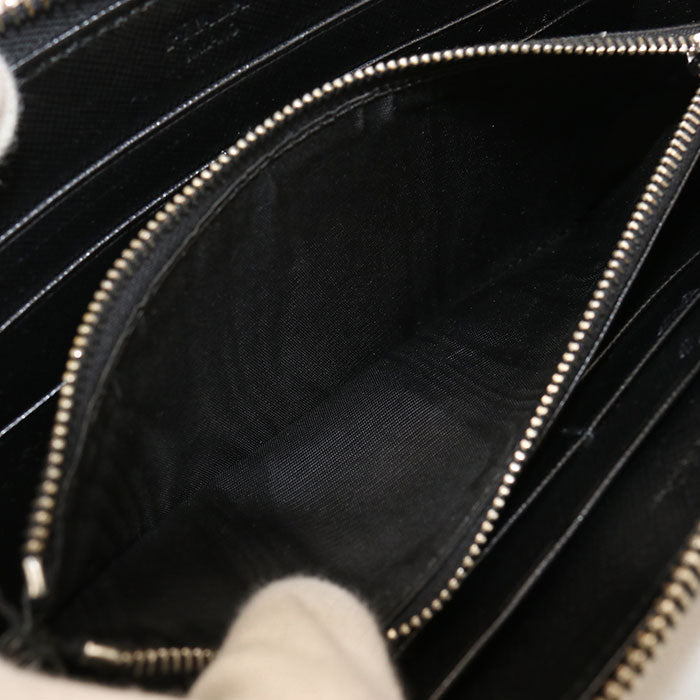 PRADA ラウンドファスナー レザー 長財布 ロングウォレット - ブラック