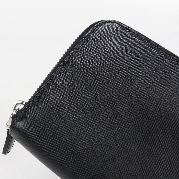 PRADA ラウンドファスナー レザー 長財布 ロングウォレット - ブラック