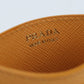 PRADA Saffiano Triangle Saffiano Leather Card Case - Orange