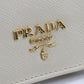 PRADA サフィアーノレザー 二つ折り財布 コンパクトウォレット - ベージュ