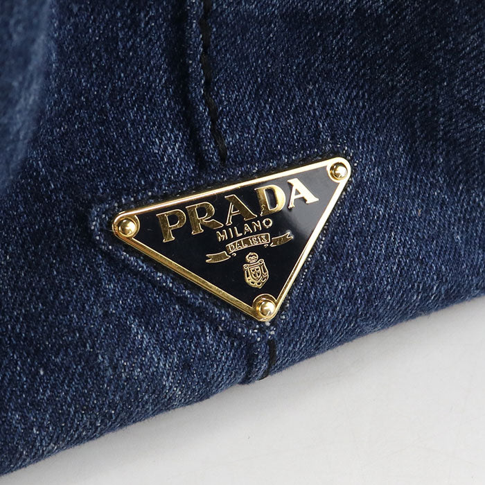 PRADA カナパ デニム トートバッグ ショルダーバッグ - ブルー