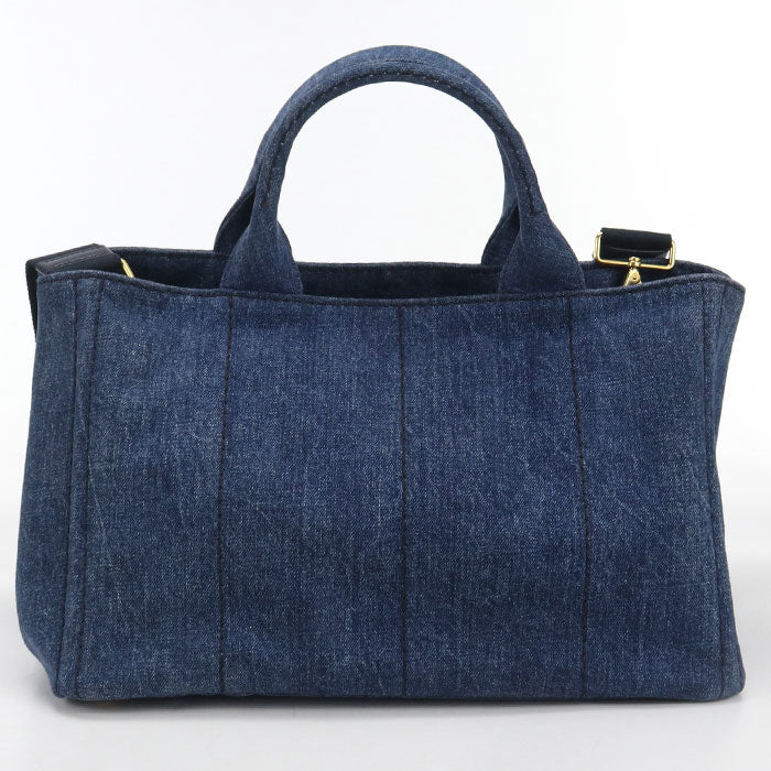 PRADA カナパ デニム トートバッグ ショルダーバッグ - ブルー