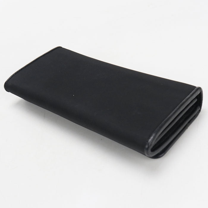 PRADA レザー トライアングル 二つ折り長財布 ロングウォレット - ブラック