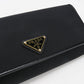 PRADA レザー トライアングル 二つ折り長財布 ロングウォレット - ブラック