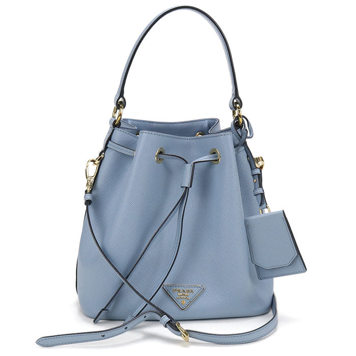 PRADA サフィアーノレザー カーフレザー バケットバッグ ハンドバッグ ショルダーバッグ - ブルー