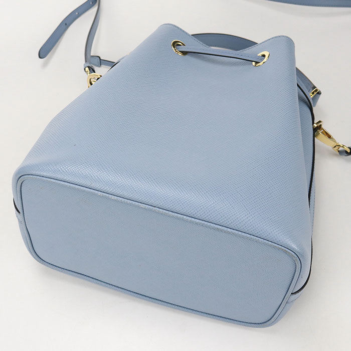 PRADA サフィアーノレザー カーフレザー バケットバッグ ハンドバッグ ショルダーバッグ - ブルー