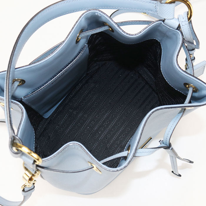 PRADA サフィアーノレザー カーフレザー バケットバッグ ハンドバッグ ショルダーバッグ - ブルー