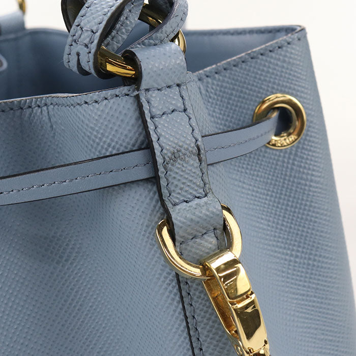PRADA サフィアーノレザー カーフレザー バケットバッグ ハンドバッグ ショルダーバッグ - ブルー