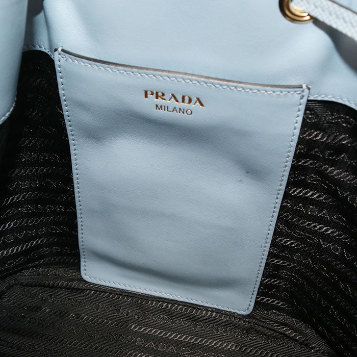 PRADA サフィアーノレザー カーフレザー バケットバッグ ハンドバッグ ショルダーバッグ - ブルー