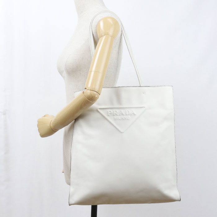 PRADA【プラダ】 1BG429 トライアングルロゴ トートバッグ レザー レディース