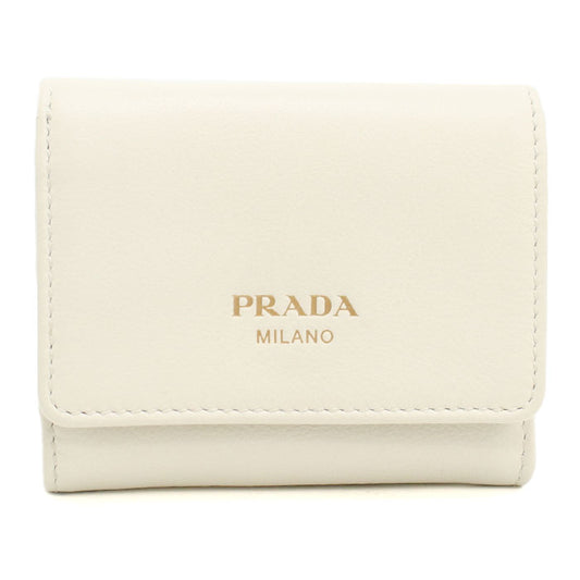 PRADA【プラダ】 1MH0432CYS F0009 ソフトグレインレザー 三つ折り財布 カーフ レディース