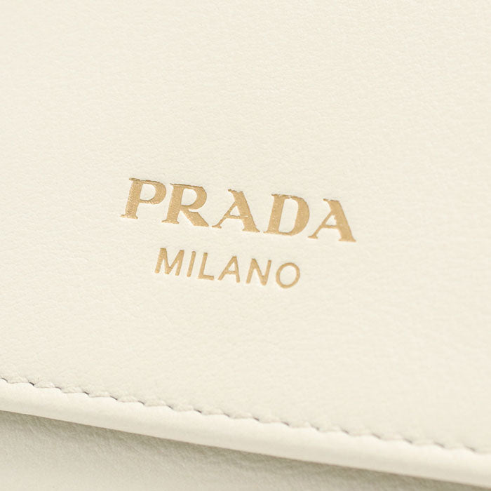 PRADA【プラダ】 1MH0432CYS F0009 ソフトグレインレザー 三つ折り財布 カーフ レディース