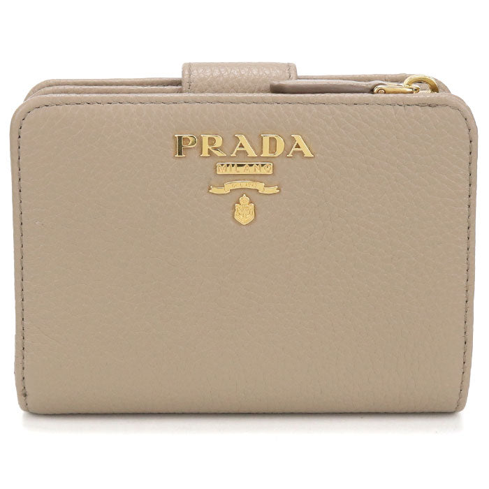 PRADA【プラダ】 ヴィッテログレインレザー 二つ折り財布 カーフ レディース