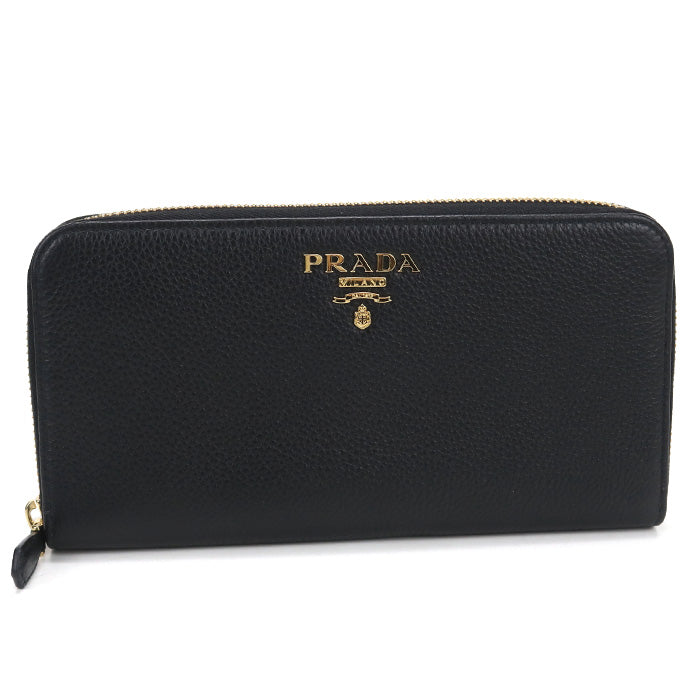 PRADA【プラダ】 1ML506 2E3A F0002 ジップアラウンド ヴィッテログレインレザー 長財布ラウンドファスナー レザー レディース