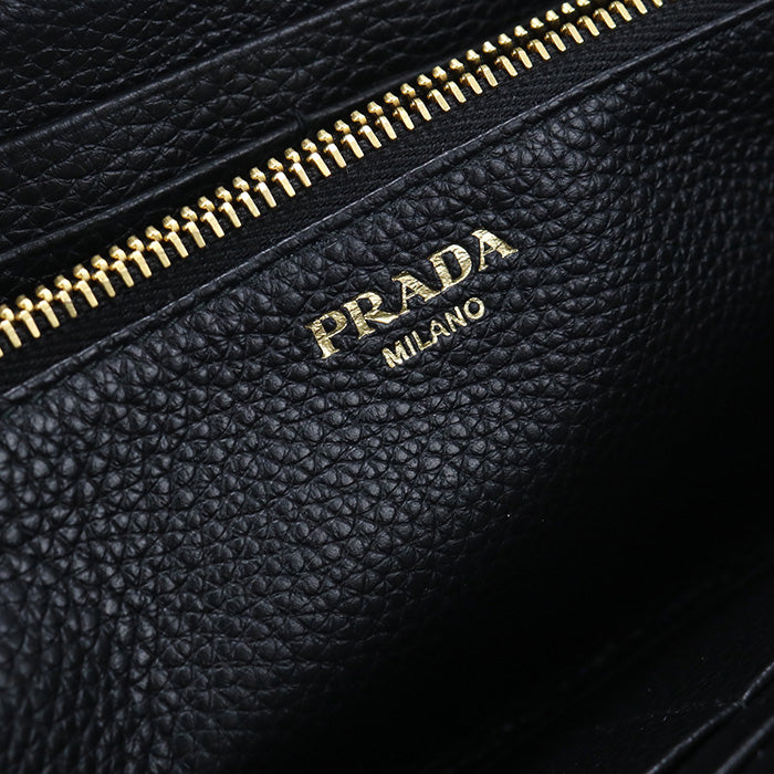 PRADA【プラダ】 1ML506 2E3A F0002 ジップアラウンド ヴィッテログレインレザー 長財布ラウンドファスナー レザー レディース