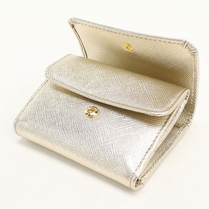 PRADA【プラダ】 1MH043 サフィアーノトライアングル 三つ折り財布 レザー レディース