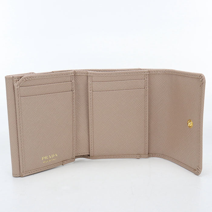 PRADA【プラダ】 1MH043 サフィアーノトライアングル 財布 三つ折り財布 レザー レディース