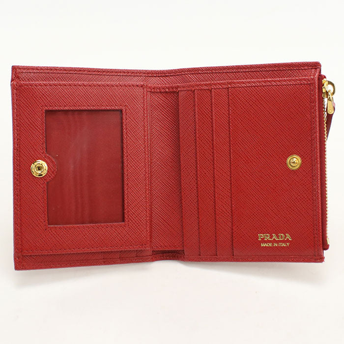 PRADA【プラダ】 1ML023 QWA F068Z サフィアーノレザー 二つ折り財布 レザー レディース
