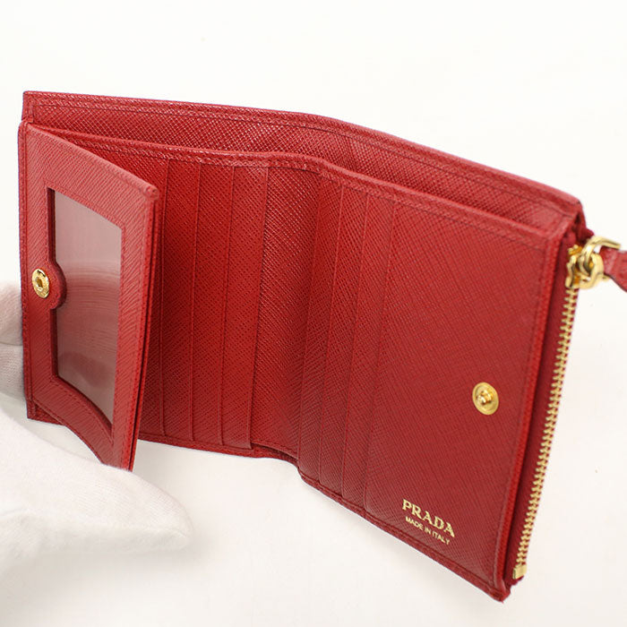 PRADA【プラダ】 1ML023 QWA F068Z サフィアーノレザー 二つ折り財布 レザー レディース