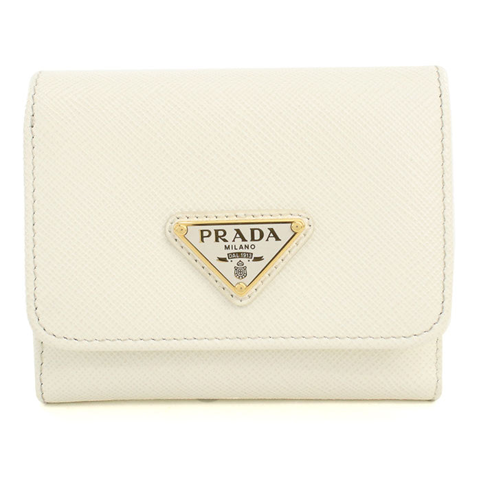 PRADA【プラダ】 1MH043 QHH F0009 サフィアーノトライアングル 財布 三つ折り財布 レザー レディース