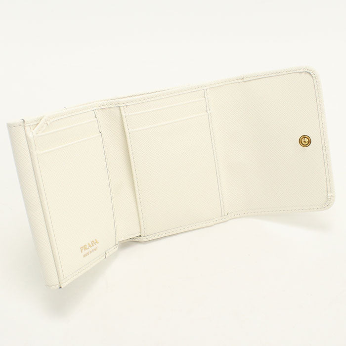 PRADA【プラダ】 1MH043 QHH F0009 サフィアーノトライアングル 財布 三つ折り財布 レザー レディース