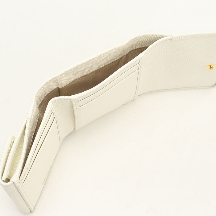 PRADA【プラダ】 1MH043 QHH F0009 サフィアーノトライアングル 財布 三つ折り財布 レザー レディース