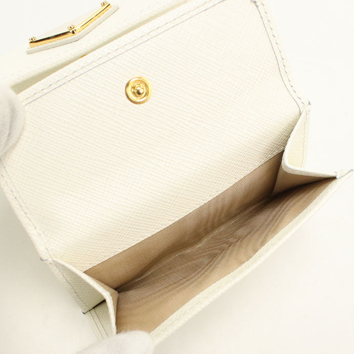 PRADA【プラダ】 1MH043 QHH F0009 サフィアーノトライアングル 財布 三つ折り財布 レザー レディース