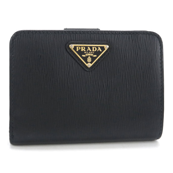PRADA【プラダ】 1ML018 2DDU F0002 トライアングル レザー財布 ヴィッテロムーブ 二つ折り財布 レザー レディース