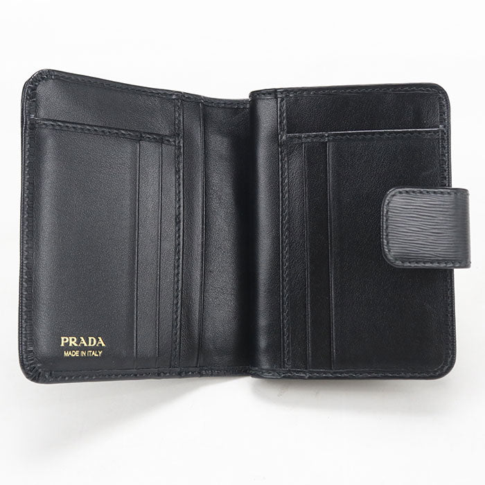 PRADA【プラダ】 1ML018 2DDU F0002 トライアングル レザー財布 ヴィッテロムーブ 二つ折り財布 レザー レディース
