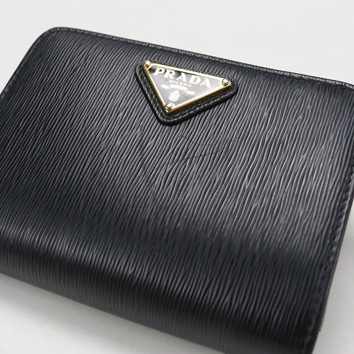 PRADA【プラダ】 1ML018 2DDU F0002 トライアングル レザー財布 ヴィッテロムーブ 二つ折り財布 レザー レディース