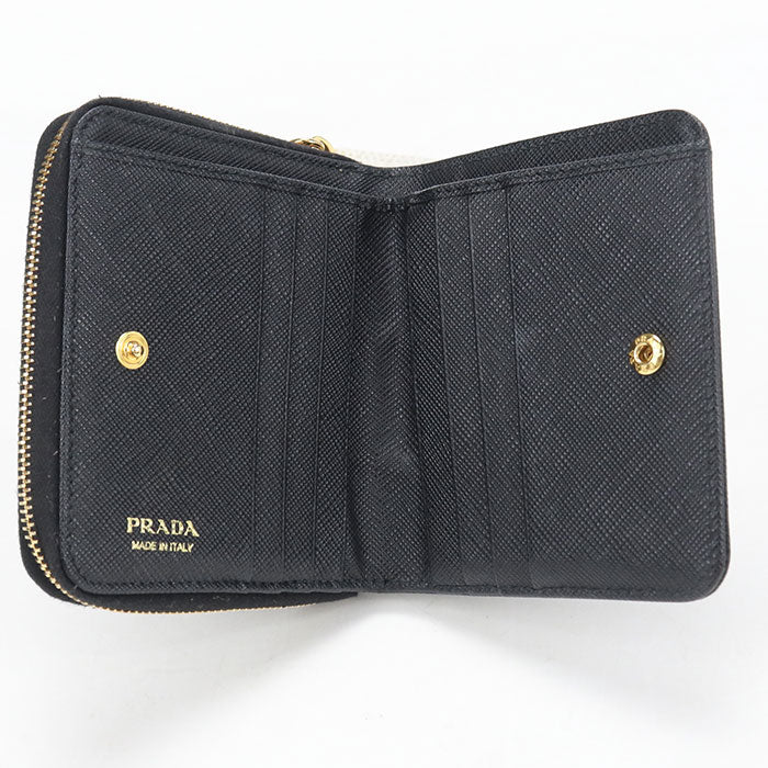 PRADA【プラダ】 1ML036 サフィアーノトライアングル 二つ折り財布 レザー レディース