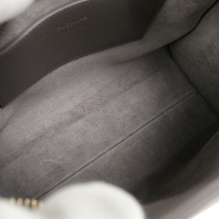 SAINT LAURENT Baby Cabas Calfskin Handbag/Shoulder Bag - Grey