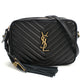 SAINT LAURENT Lou Camera Bag Calfskin Shoulder Bag - Black