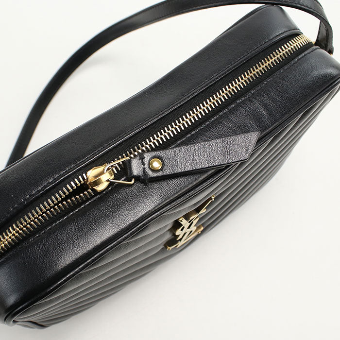 SAINT LAURENT Lou Camera Bag Calfskin Shoulder Bag - Black