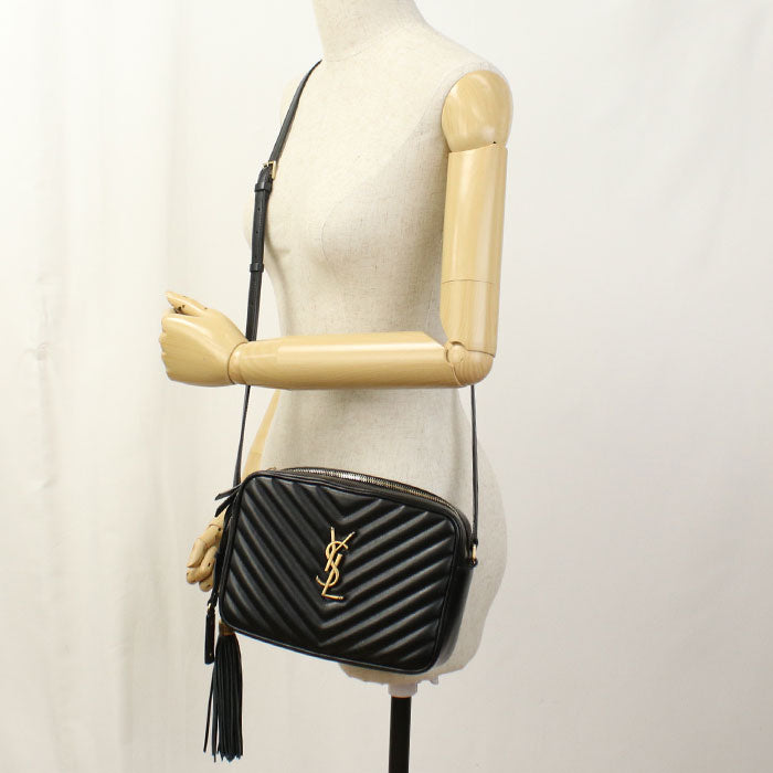 SAINT LAURENT Lou Camera Bag Calfskin Shoulder Bag - Black