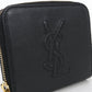 SAINT LAURENT Zip Wallet Leather Bifold Compact Wallet - Black