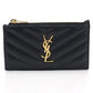 SAINT LAURENT Cassandra Lambskin Coin and Card Case - Black