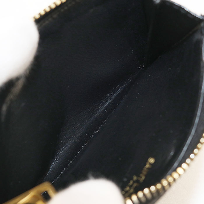 SAINT LAURENT Cassandra Lambskin Coin and Card Case - Black
