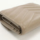 SAINT LAURENT Cassandra Matelasse Lambskin Tri-Fold Compact Wallet - Beige