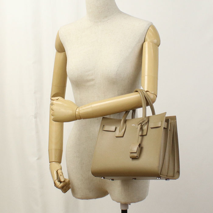Saint Laurent Sac de Jour Baby Smooth Leather Handbag/Shoulder Bag - Beige
