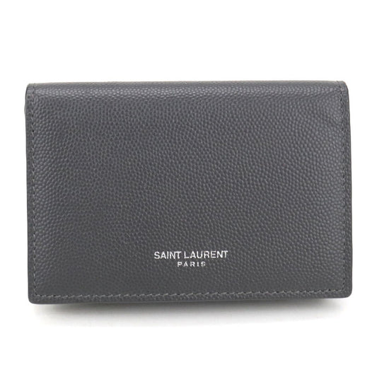 SAINT LAURENT Calfskin Business Card Case - Grey