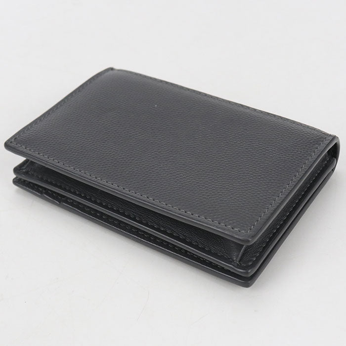 SAINT LAURENT Calfskin Business Card Case - Grey
